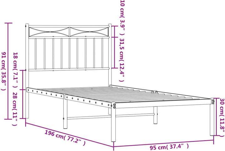 Image du produit vidaXL Bettgestell (90 x 190 cm)