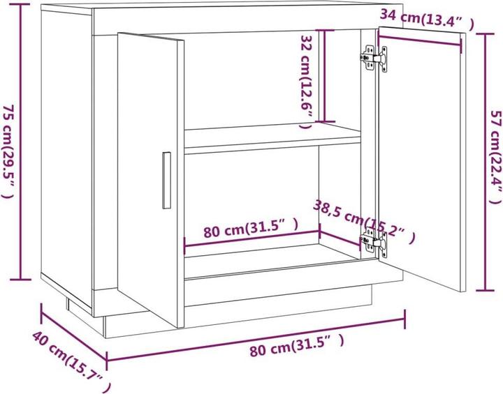 Image du produit vidaXL Sideboard (80 x 40 x 75 cm)