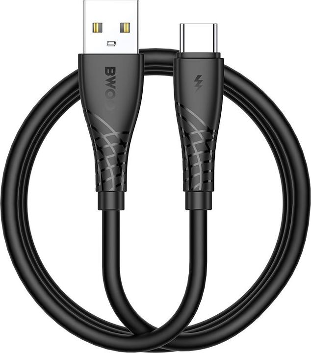 Actual product image Bwoo Cable USB - USB-C 1m 27W 3A Black BO-X318C (1 m, USB 2.0, 27 W)