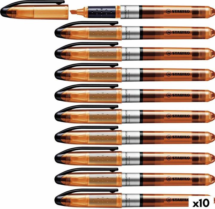 Produktbild STABILO Textmarker - NAVIGATOR - 10er Pack - orange (Orange, 5 mm, 10 x)