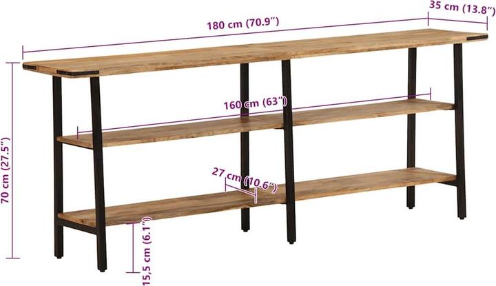 Image du produit vidaXL Konsolentisch (180 x 35 x 70 cm)