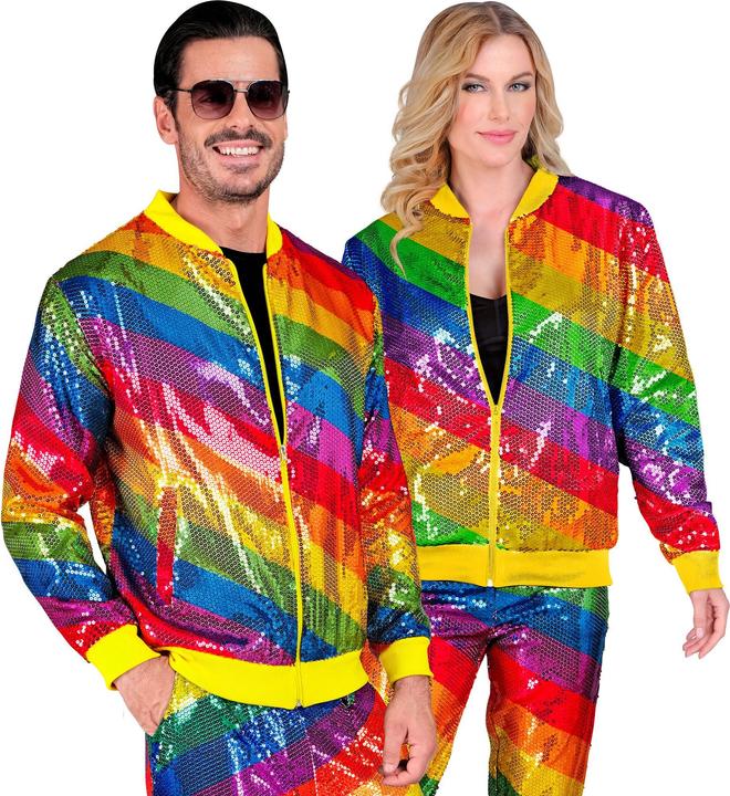 Actual product image Widmann Sequin jacket in rainbow pattern unisex (XL)