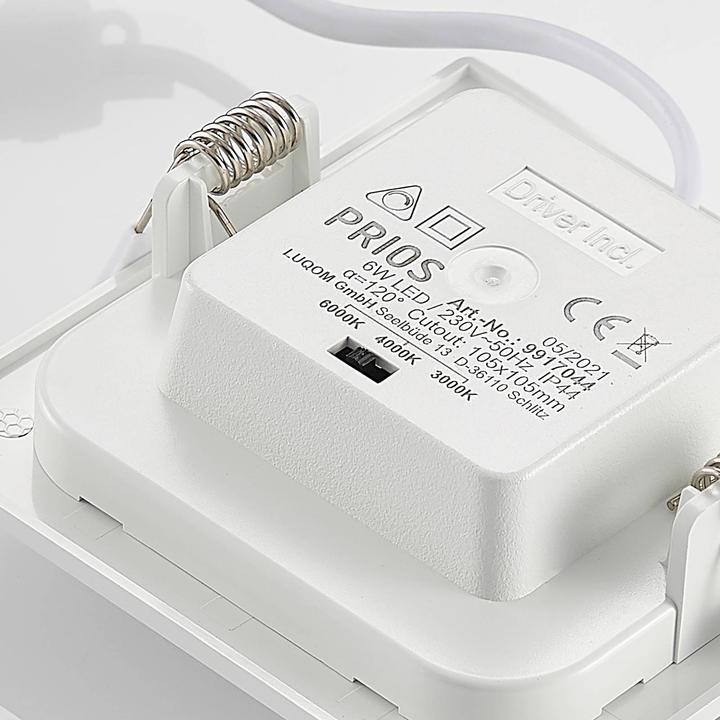 Actual product image Prios Helina LED recessed lamp, white, 11.5 cm (360 lm)