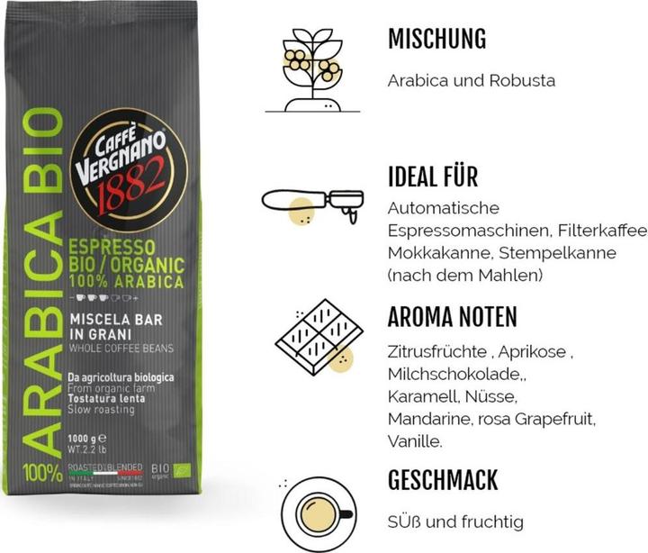 Produktbild Caffè Vergnano 100% Arabica Bio (1000 g)