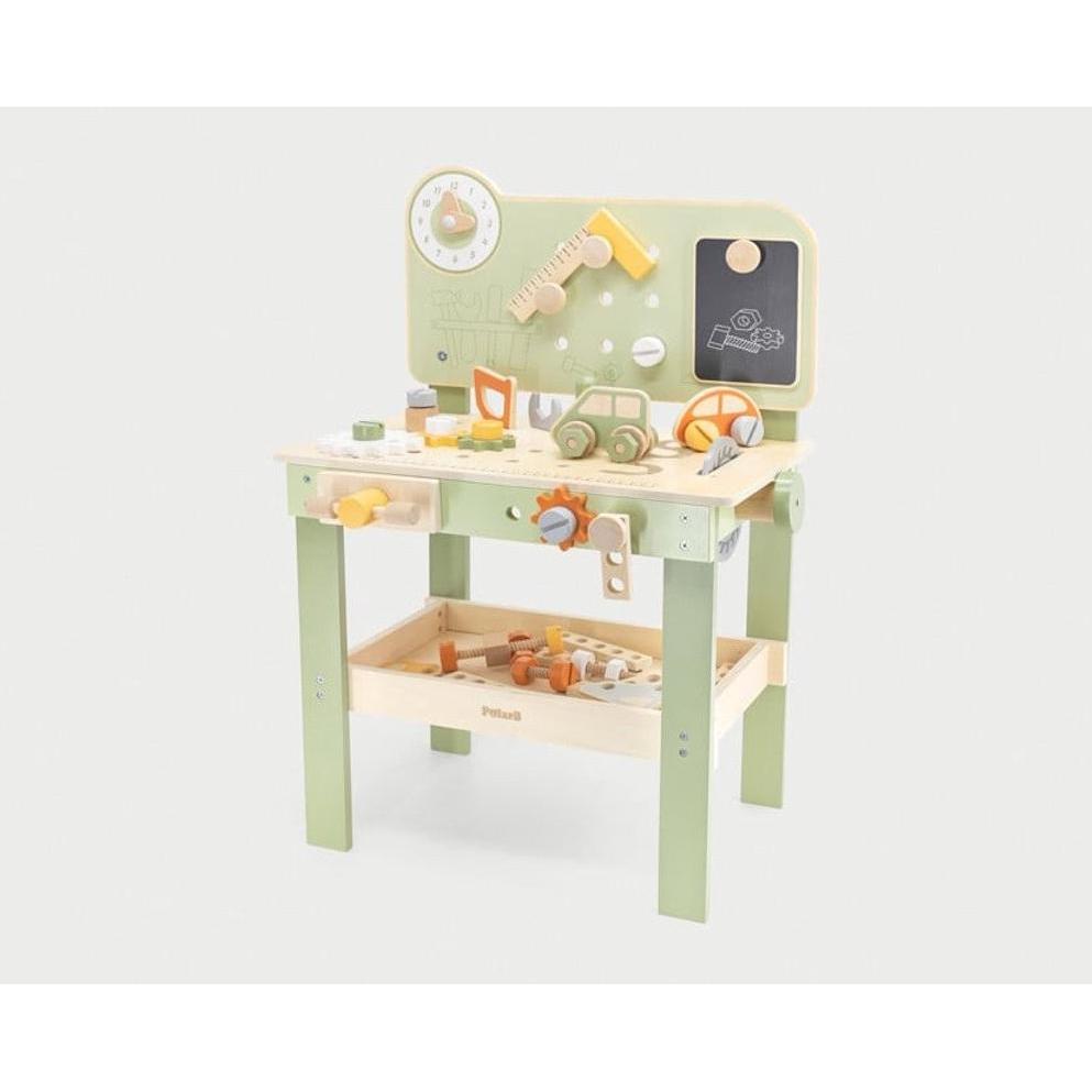 Viga Toys Holzwerkbank mit Werkzeugsatz und Uhr PolarB Viga (44065)