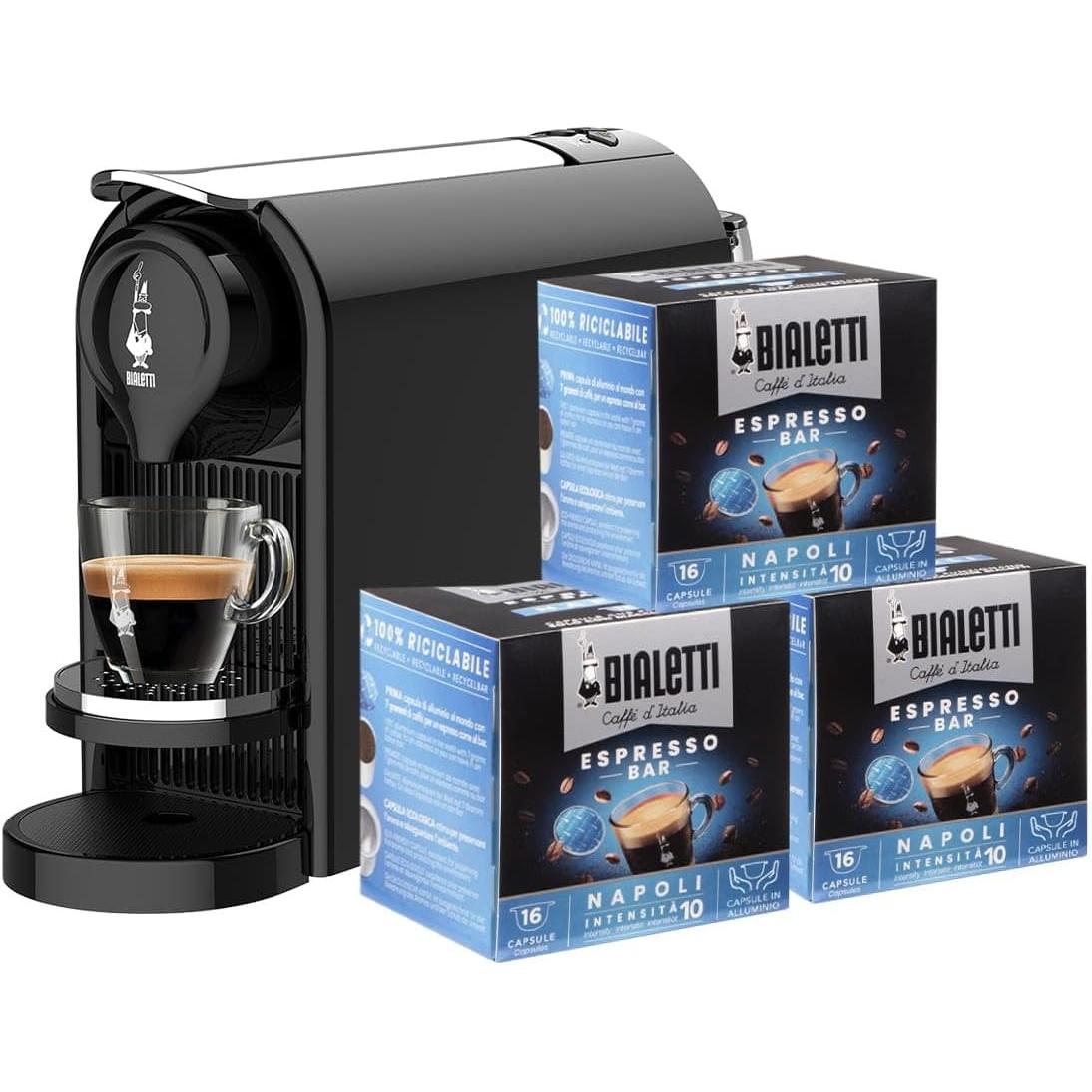 Bialetti Gioia Plus, Macchina Da Caffè A Capsule, Nero