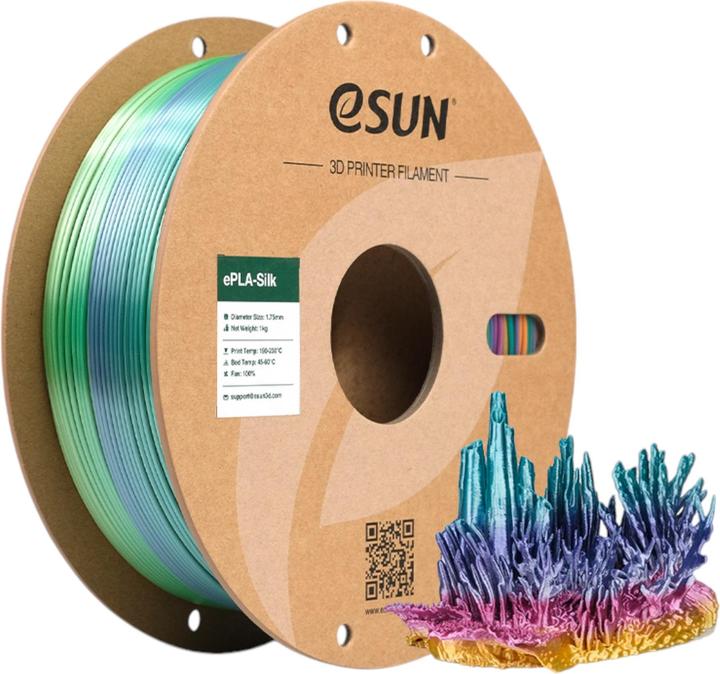 Produktbild eSUN EPLA-SILK 1,75mm CORAL 1kg (PLA, 1.75 mm, 1000 g, Mehrfarbig)