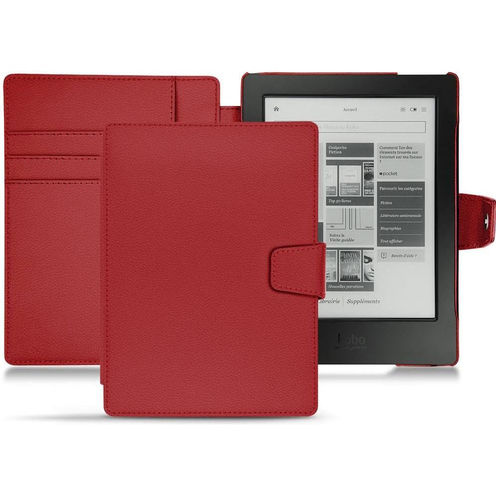 Noreve Lederschutzhülle Wallet (Aura H2O), eReader Zubehör, Rot