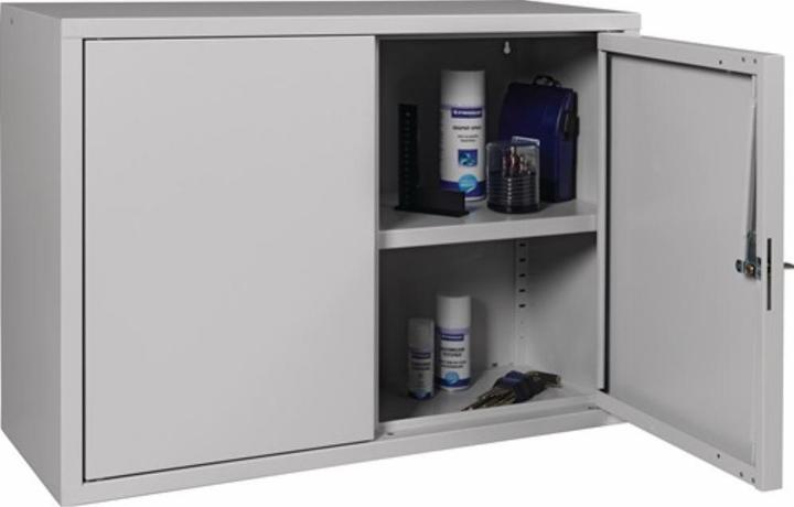 Immagine prodotto HP Autozubehör Armadio a muro H600xL800xP300 mm lamiera d'acciaio piena, 1 ripiano lamiera d'acciaio grigio (80 cm, 60 cm)