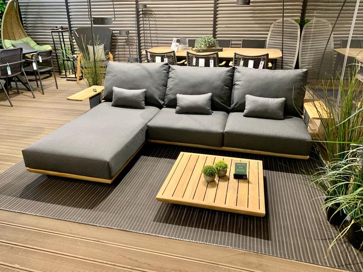 Produktbild Gate Living Lutry Garten Loungeset aus Teakholz mit wasserdichten laminierten Stoffkissen
