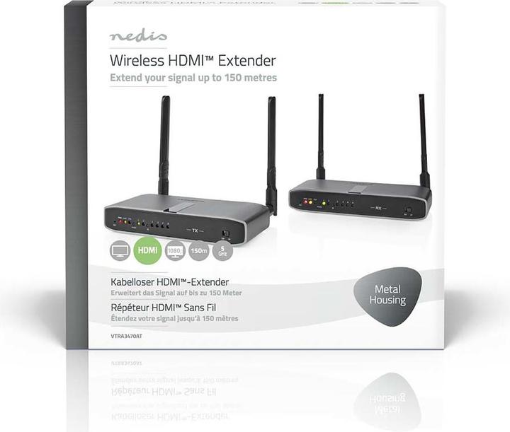 Actual product image Nedis Wireless HDMI ™ Transmitter | WLAN | 5.15 - 5.85 MHz | 100.0 m (line of sight) | Maximum resolution (0.08 m, HDMI)