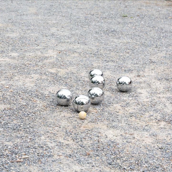 Image du produit Casativo Jeu de boules et de pétanque avec 8 boules en métal, boule en bois, distancemètre, sac de transport (8 x)