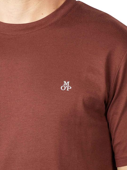 Immagine prodotto Marc O'Polo Short Sleeve T-Shirt Ribbed Collar Crimson Brown (XL)