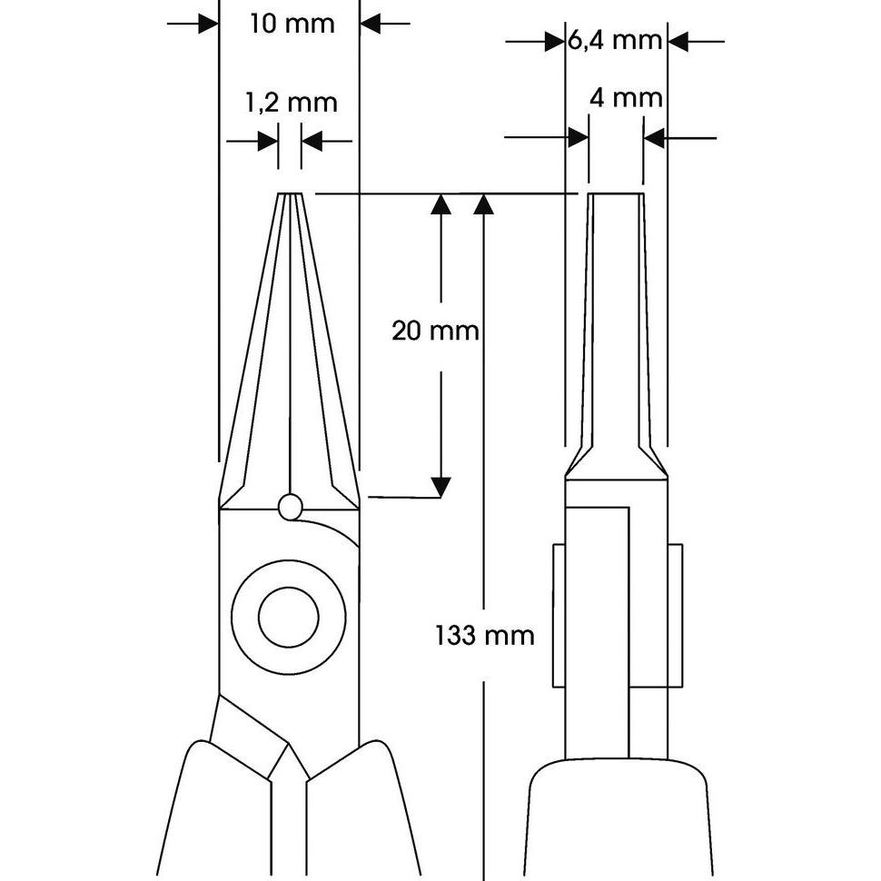 Thumbnail - Wetec, Zange, Flachzange kurz, Greifflächen glatt (133 mm)
