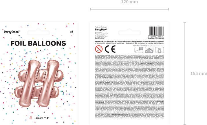 Produktbild Partydeco Ballon "Hashtag" in Roségold (1 x)