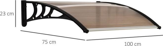 Image du produit Swisshandel24 Auvent porte d'entrée 75 x 100 cm Polycarbonate Marron