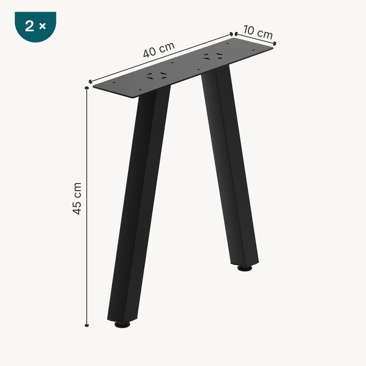 Produktbild En.Casa Tischgestell 2er Set Heustreu 45x40cm Schwarz