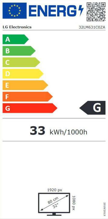 Energie-Label LG 32LM631C0ZA (32", LCD, Full HD)