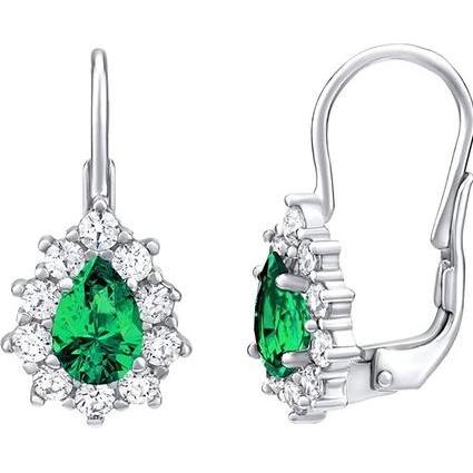 Silvego, Ohrringe, Silver earrings with green Swarovski stone Created Stones SILVEGO31866G