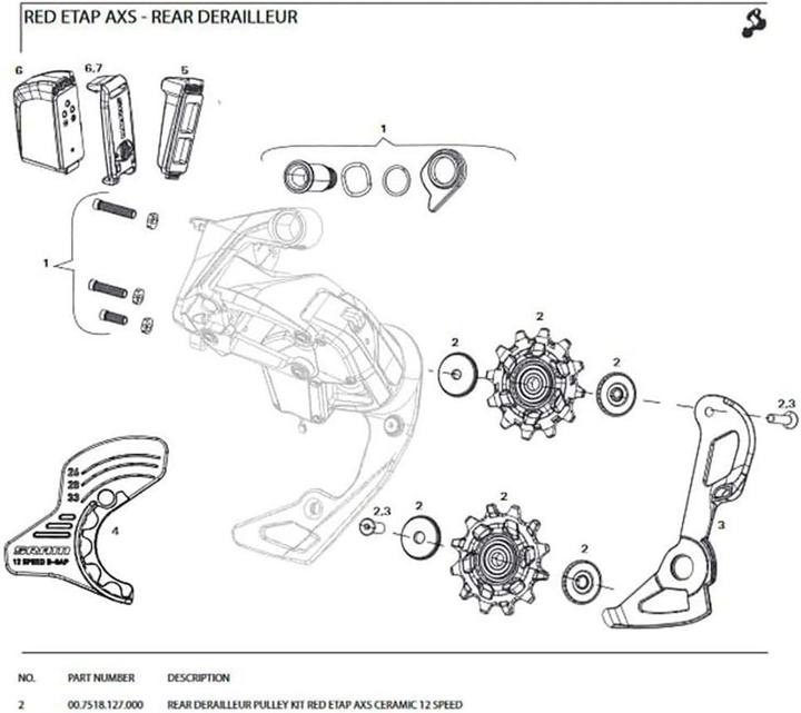 Actual product image Sram RED eTap AXS Pulley-Kit for rear rear derailleur 12-fold ceramic