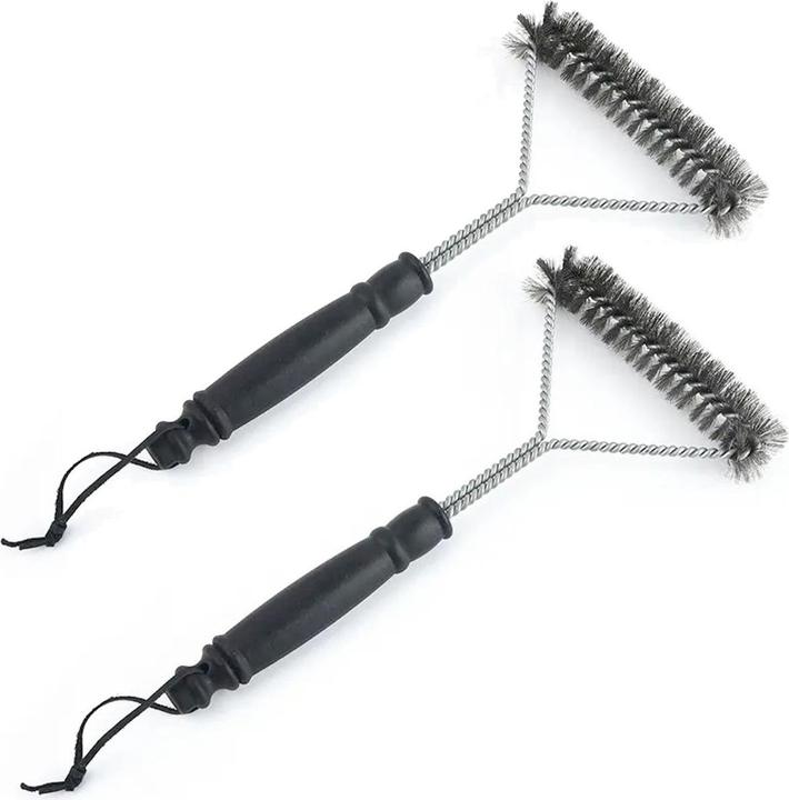König Design Grill brush 28cm cleaning brush grate grill cleaning stainless steel bristles 3 sides (28 cm)