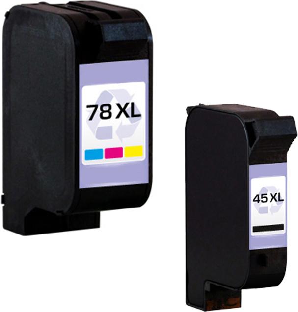 Actual product image Plutoos HP 45XL HP 78XL Cartridges XXL compatible, set of 2 BK+CL (CL, FC)