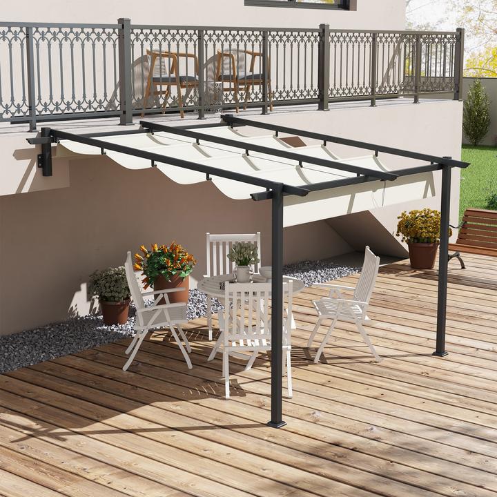 Produktbild Outsunny Pergola mit einem ausziebaren Stoffdach (297 cm, 297 cm)