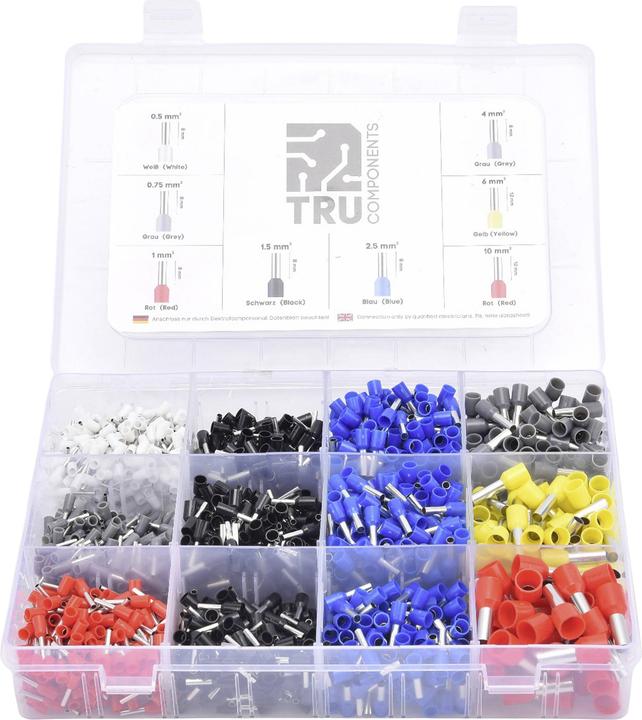 Produktbild Tru Components TC-12888372 Aderendhülsen-Sortiment 0.5 mm², 0.75 mm², 1 mm², 1.5