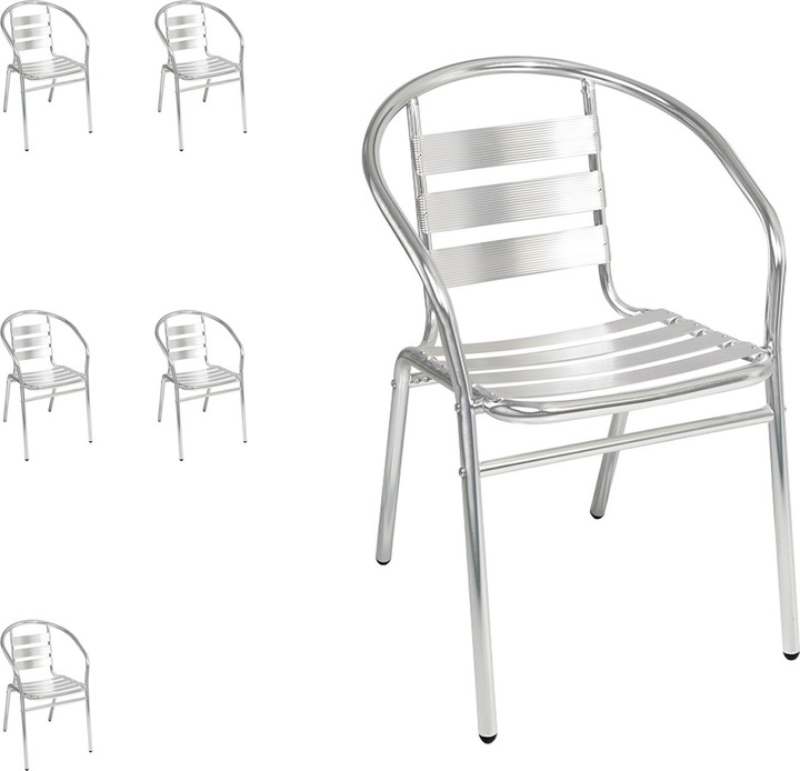 Actual product image Mojawo 6 Stk. stabile Aluminium Bistrostuhl Stapelstuhl Gartenstuhl stapelbar