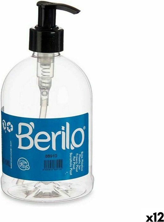 Actual product image Berilo Seifenspender Schwarz Durchsichtig Kunststoff 500 ml (12 Stück)