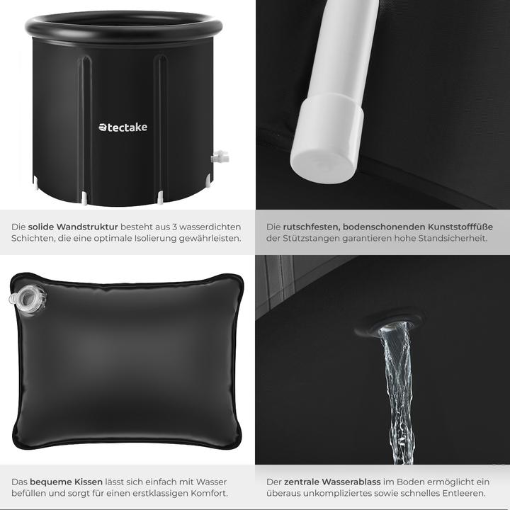 Image du produit tectake bain de glace Helsinki, pliable, triple isolation, incl. pompe (440 l, 90 cm, 90 cm)