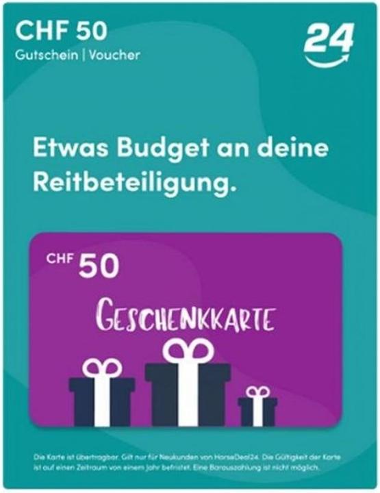 Actual product image Horsedeal24 Online gift voucher CHF 50.- (1 pcs.)