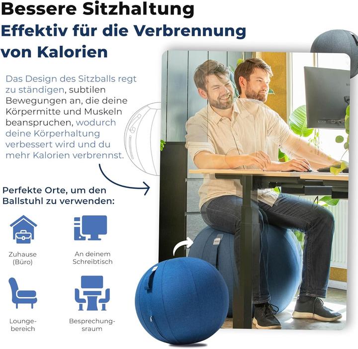 Actual product image Backerz Ergonomischer Sitzball für Büro 75 cm (75 cm)