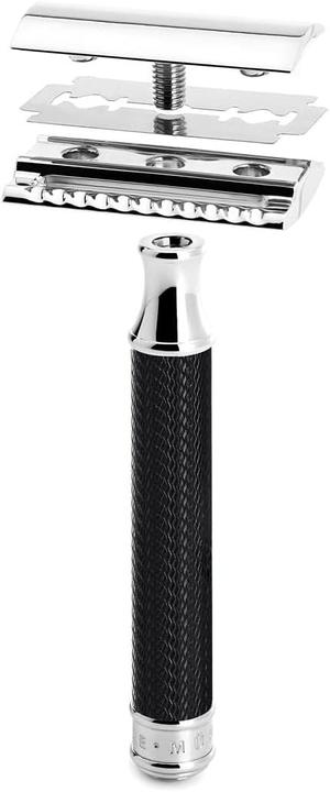 Actual product image Mühle Shaving set, 3-piece, shaving brush with Silvertip Fibre®, HANDCRAFT, safety razor (closed comb)