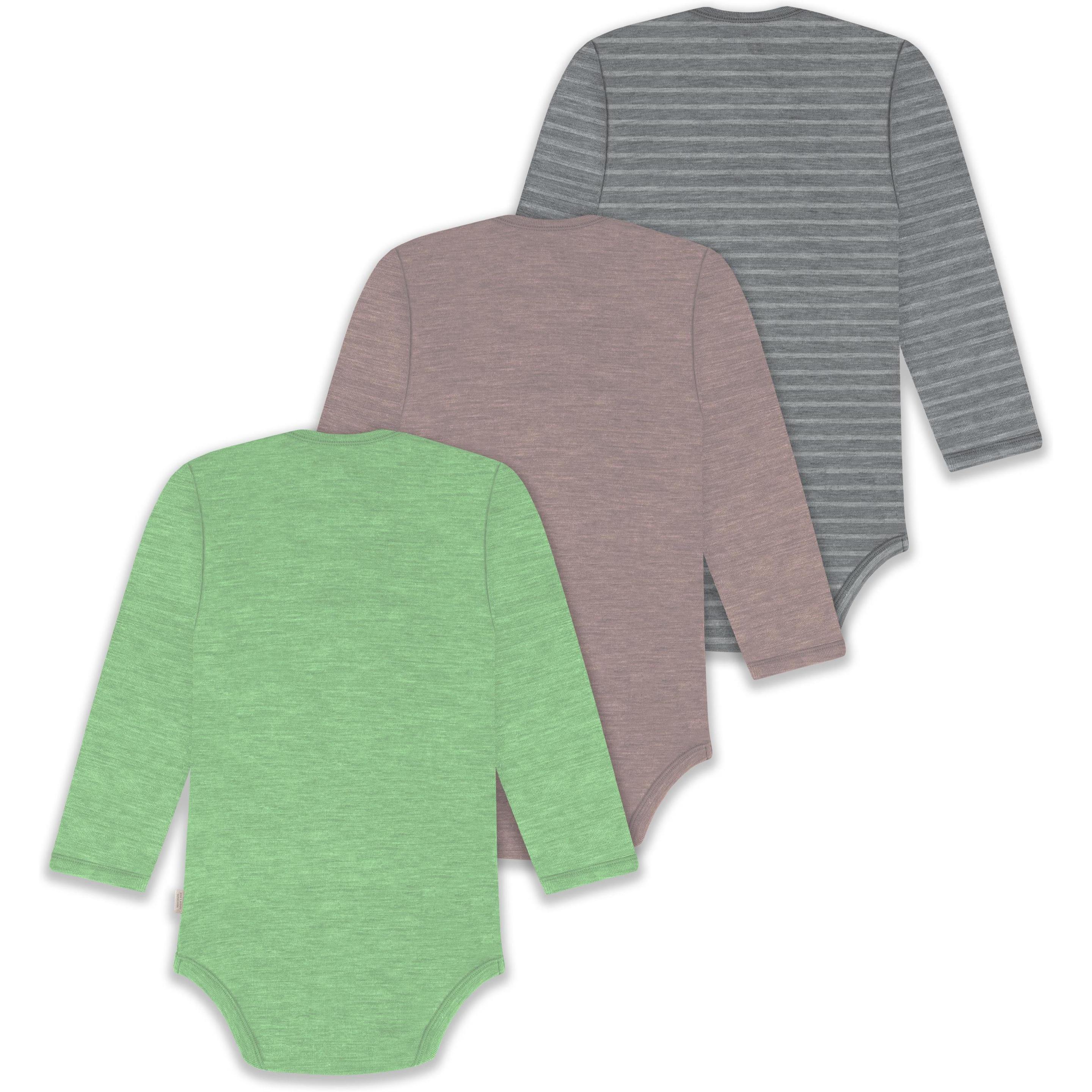 Thumbnail - Normani, Herren, Body, 3er Pack Baby Merino Body Langarm „Auckland" - 9383, Grau, (86)
