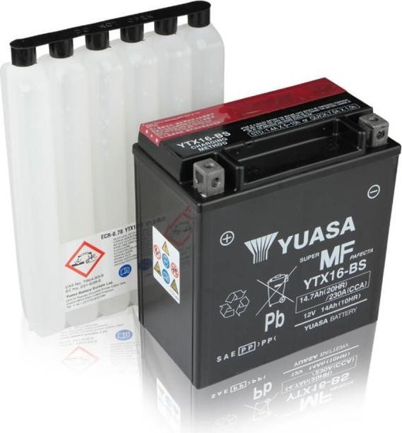 Immagine prodotto Yuasa Batteria moto YTX16-BS AGM (DIN 81600) (12 V, 14.70 Ah, 230 A)