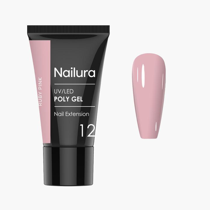 Produktbild Nailura - Poly Gel 12 - Ruby Pink - 30 ml (Ruby pink, Gel-Effekt Nagellack)