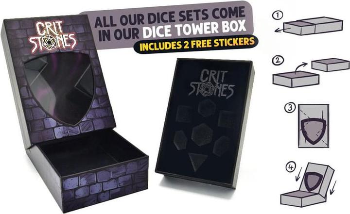 Actual product image Glass Staff CritStones Liquid Core Würfel Set Orbital Tide (silver ink) (7)