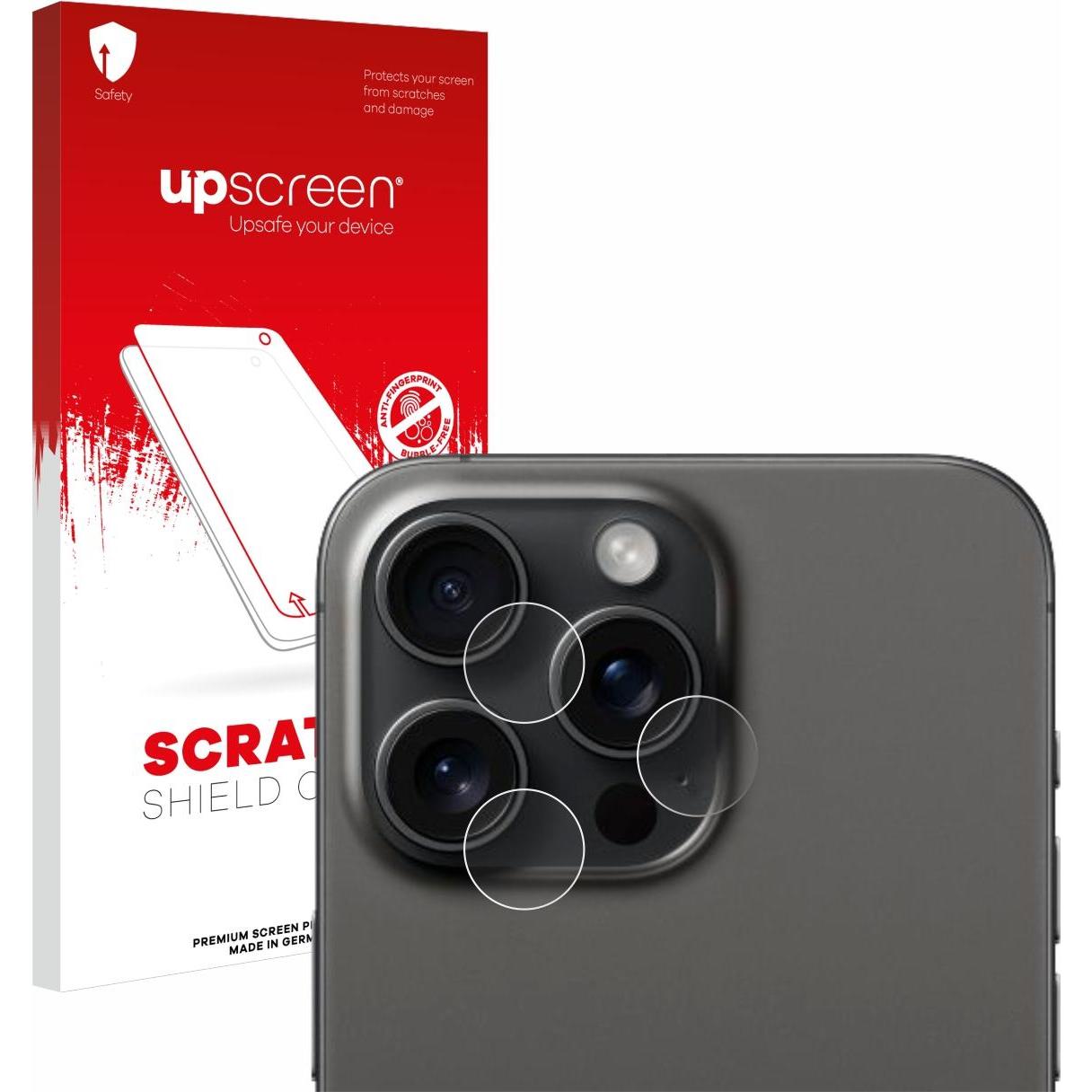 upscreen Scratch Shield Displayschutz (1 Stück, Apple iPhone 15 Pro Max), Smartphone Schutzfolie, Transparent