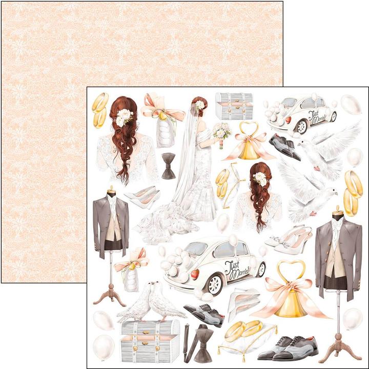 Actual product image Ciao Bella Scrapbook paper "Always & Forever Patterns", 8 sheets, 30.5 x 30.5 cm (190 g/m², 8x)