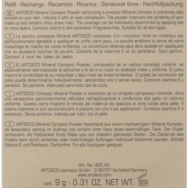 Image du produit Artdeco Poudre minérale compacte Recharge 405.10 (10 Beige de base)