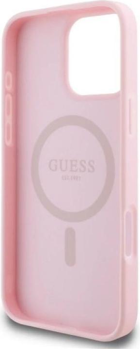 Produktbild Guess GUHMP16XPGPYSP iPhone 16 Pro Max różowy/pink HC MagSafe PU Peony Script (Apple iPhone 16 Pro Max)