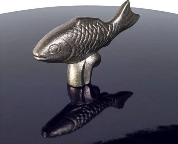 Actual product image Staub 40510-326-0 Fish cocotte 28 cm cast iron Induction-suitable dark blue (28 cm, Casserole + Stewpot, Cast iron)