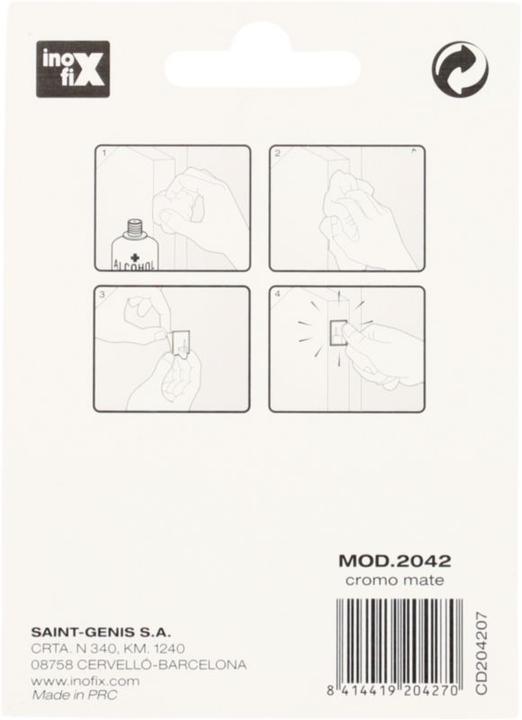 Produktbild Inofix Klebehaken Vorhangstangen, matt chrom, 4 Stück