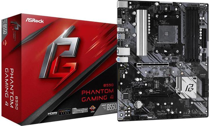 Actual product image AsRock B550 Phantom Gaming 4 (AM4, AMD B550, ATX)