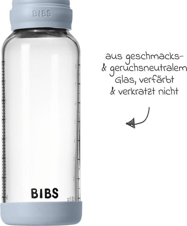 Actual product image Bibs Babyflaschen Glas-Flasche Baby Bottle Round 240 ml + Silikon-Trinksauger (240 ml)