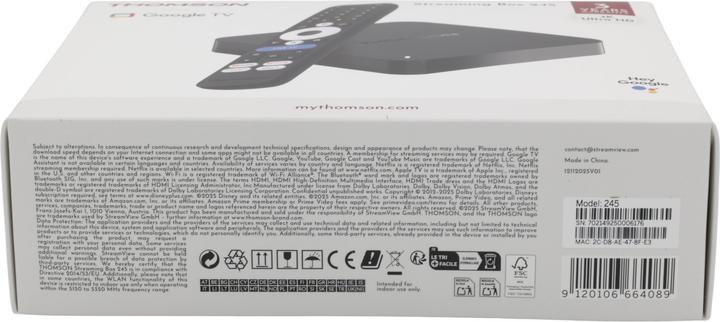 Produktbild Thomson Streaming BOX: 4K UHD Google TV Modell 245 (32 GB, Android 12)