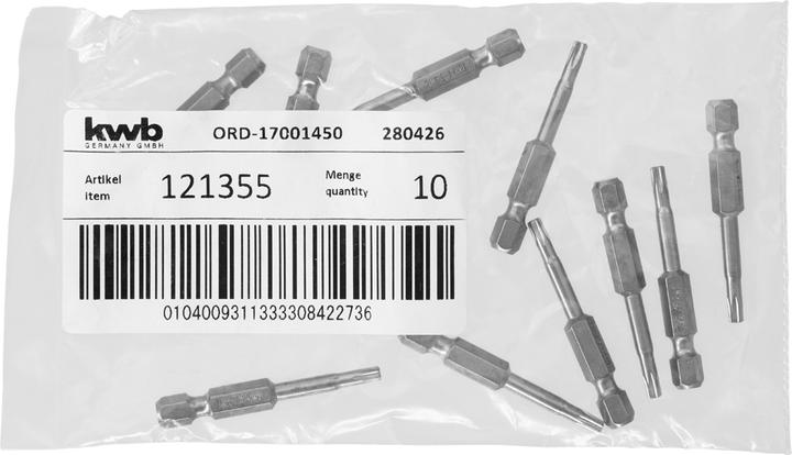 Produktbild kwb 121355 Sechskant-Bit T 15 Stahl 1 St. (Innensechskant)
