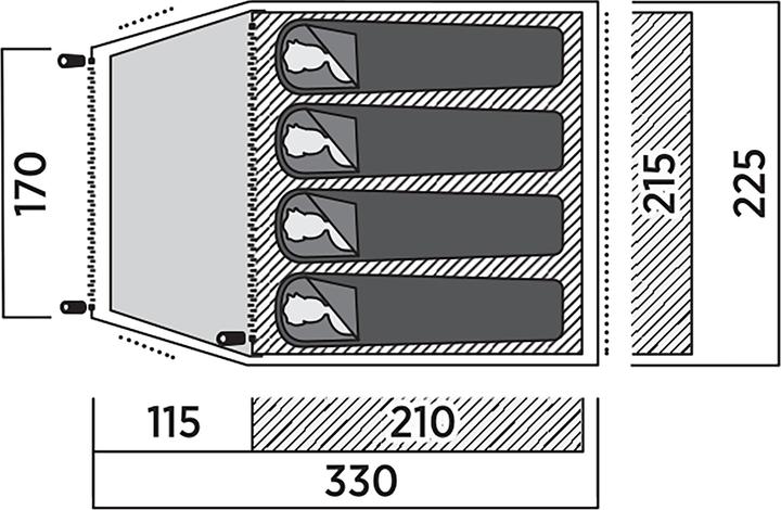 Actual product image Easy Camp Kuppelzelt Setesdal 4 (olivgr?n, mit Tunnel-Vorbau, Modell 2025) (Dome tent, 4.60 kg, 4 persons)