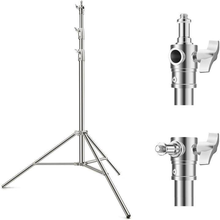 K&F Concept 2,8m photography light stand Spring Buffer Heavy Duty Stainless Steel Stand (280 cm, 10 kg)